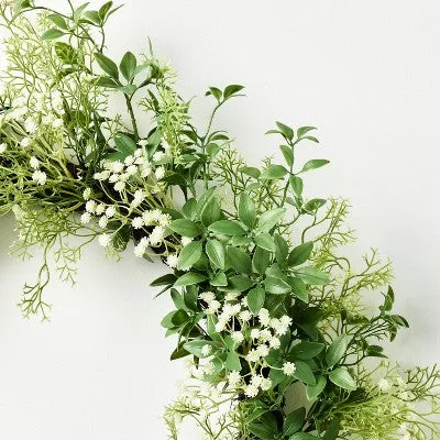 24" Baby's Breath Wreath - Threshold designed with Studio McGee: Faux Floral
