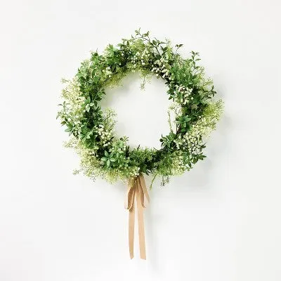 24" Baby's Breath Wreath - Threshold designed with Studio McGee: Faux Floral