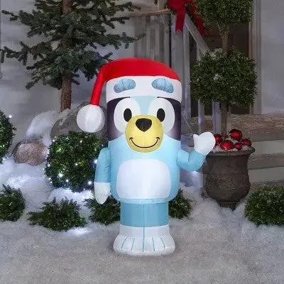 3.5' Disney Bluey in Santa Hat Christmas Inflatable Decoration