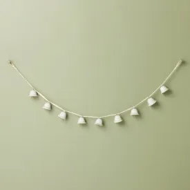3.75' Decorative Ceramic Bell Christmas Garland Cream - Hearth & Hand with
