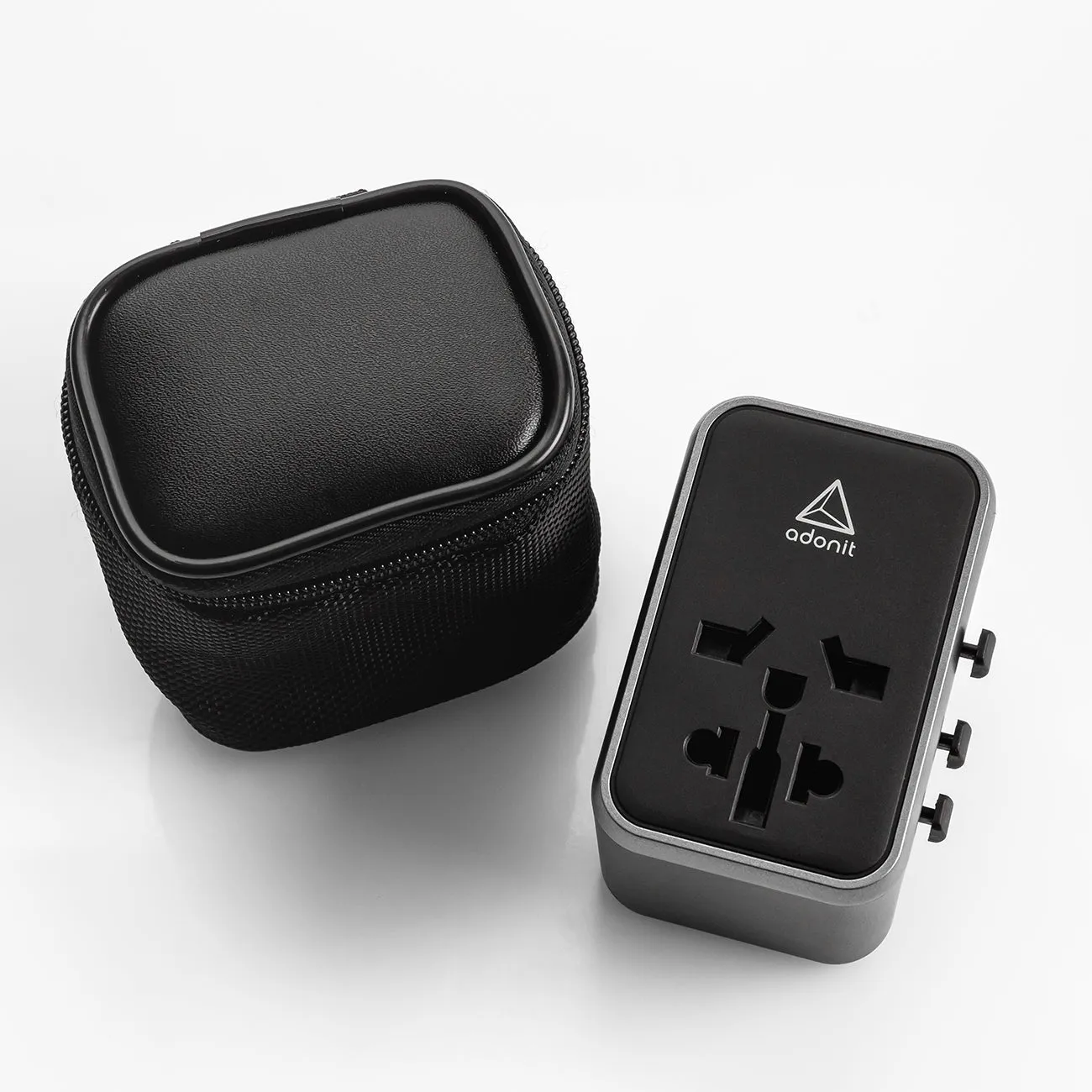ADONIT Universal Travel Adapter 3C2A - International Wall Charger PD 65W (3 USB-C   2 USB-A) - Black