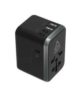 ADONIT Universal Travel Adapter 3C2A - International Wall Charger PD 65W (3 USB-C   2 USB-A) - Black