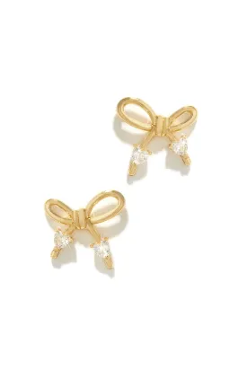 Alahna Embellished Bow Tie Earring - Gold