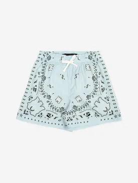 Amiri Boys Bandana Swim Trunks in Blue
