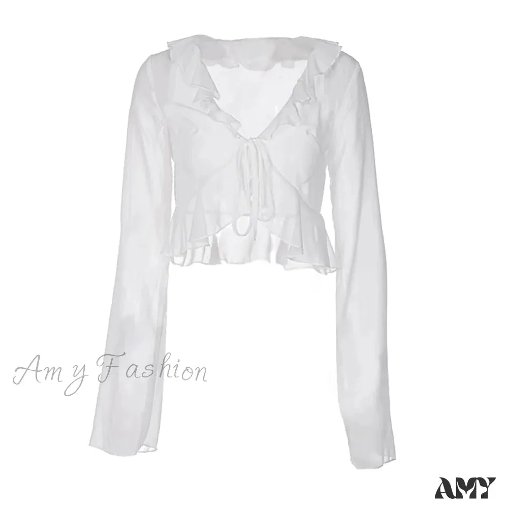Amy Fashion - Navel Exposed Crop Tops Clubwear Top