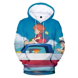 Anime Ponyo On The Cliff Hoodies Tracksuits - 3D Hoodies Sweatshirt