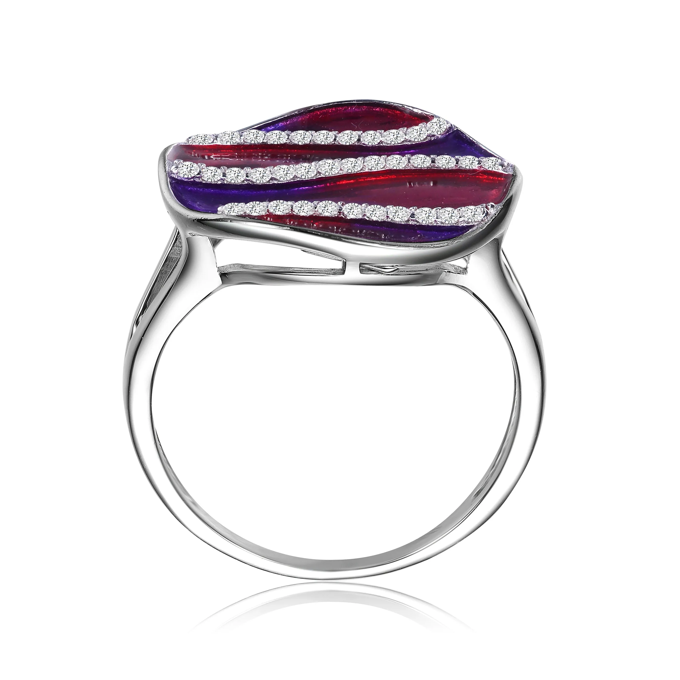 Anne Red-Purple Enamel Ring Size 7