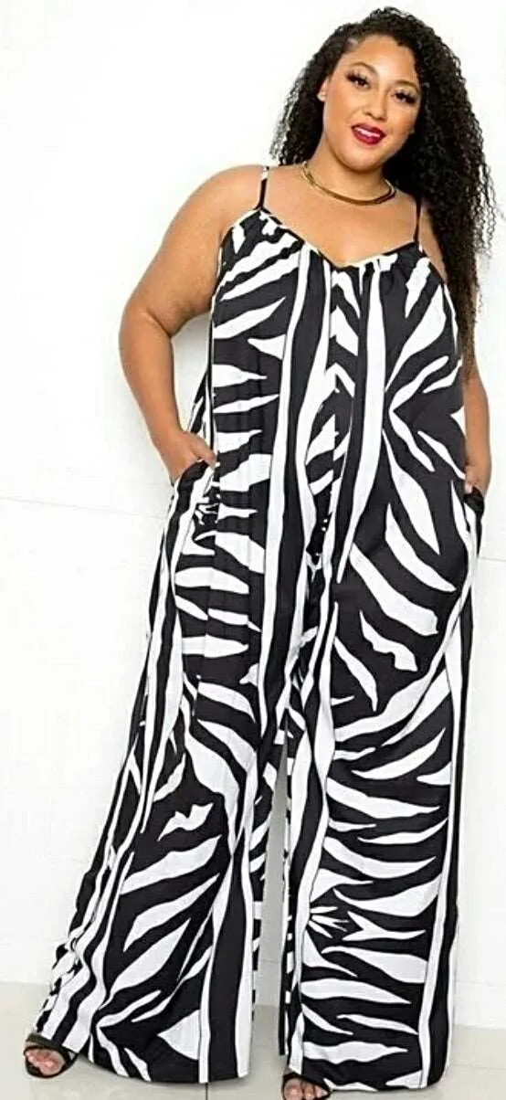 Anyone But Me 1Pce Wide Leg Plus Jumper (2 Colors)