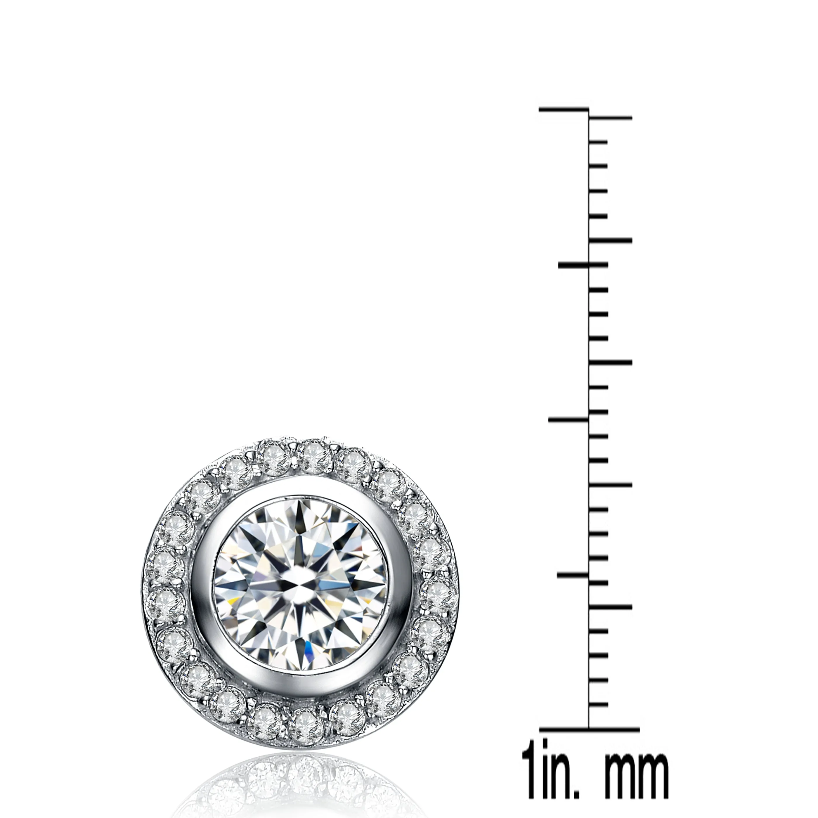 Audrey  Solitaire Halo Earrings