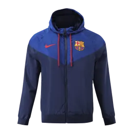 Barcelona Windbreaker Hoodie Jacket Blue 2023/24