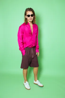 Basketball Linen Short Burgundy Man