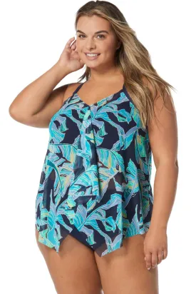Beach House Women Seaglass Palm Kerry Tankini, Admiral (HW2D355)