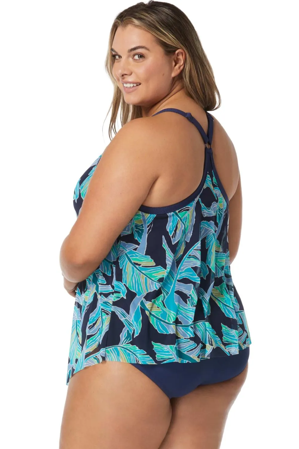 Beach House Women Seaglass Palm Kerry Tankini, Admiral (HW2D355)