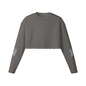 Beauty 260GSM Women's Raw Hem Long Sleeve Crop Top | 100% Cotton