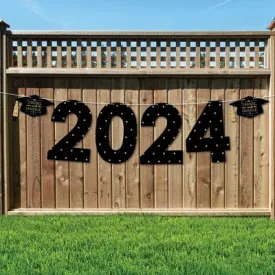 Big Dot of Happiness Tassel Worth The Hassle - Gold - Large Graduation Party Decorations - 2024 - Outdoor Letter Banner