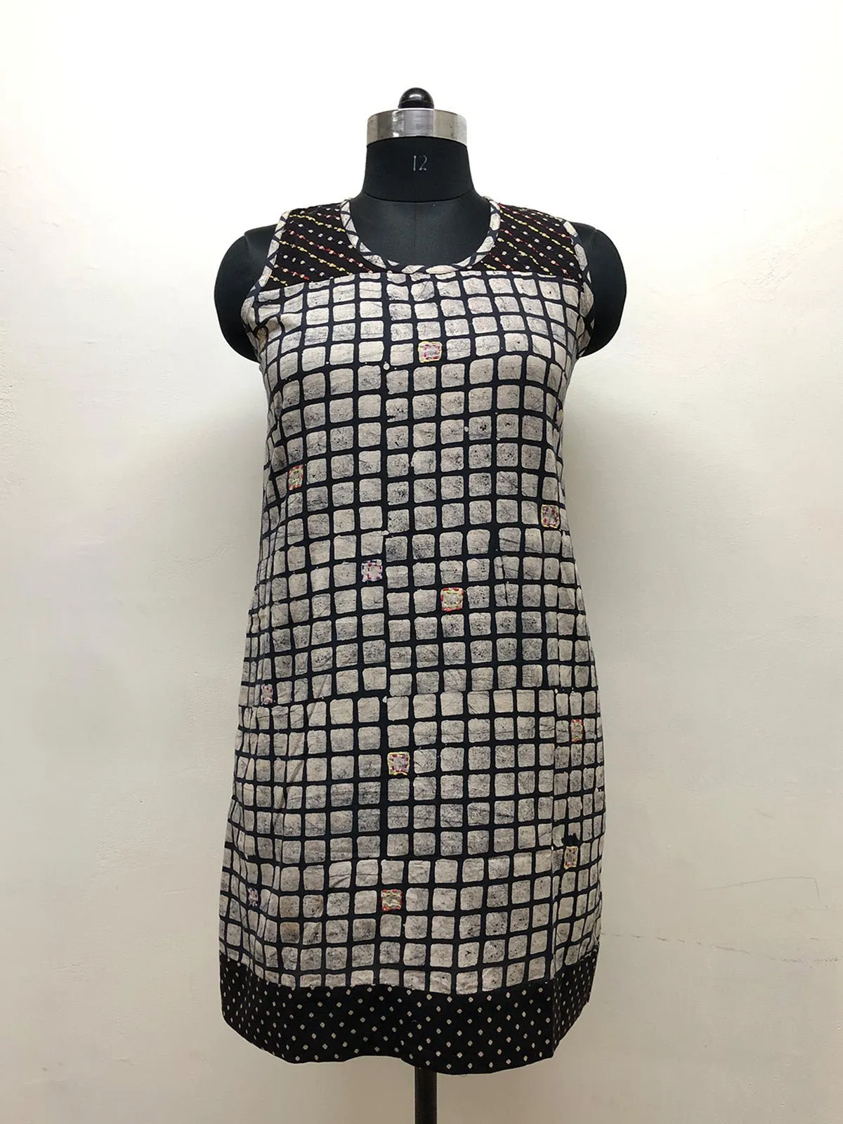 Black and White Block Printed Dress