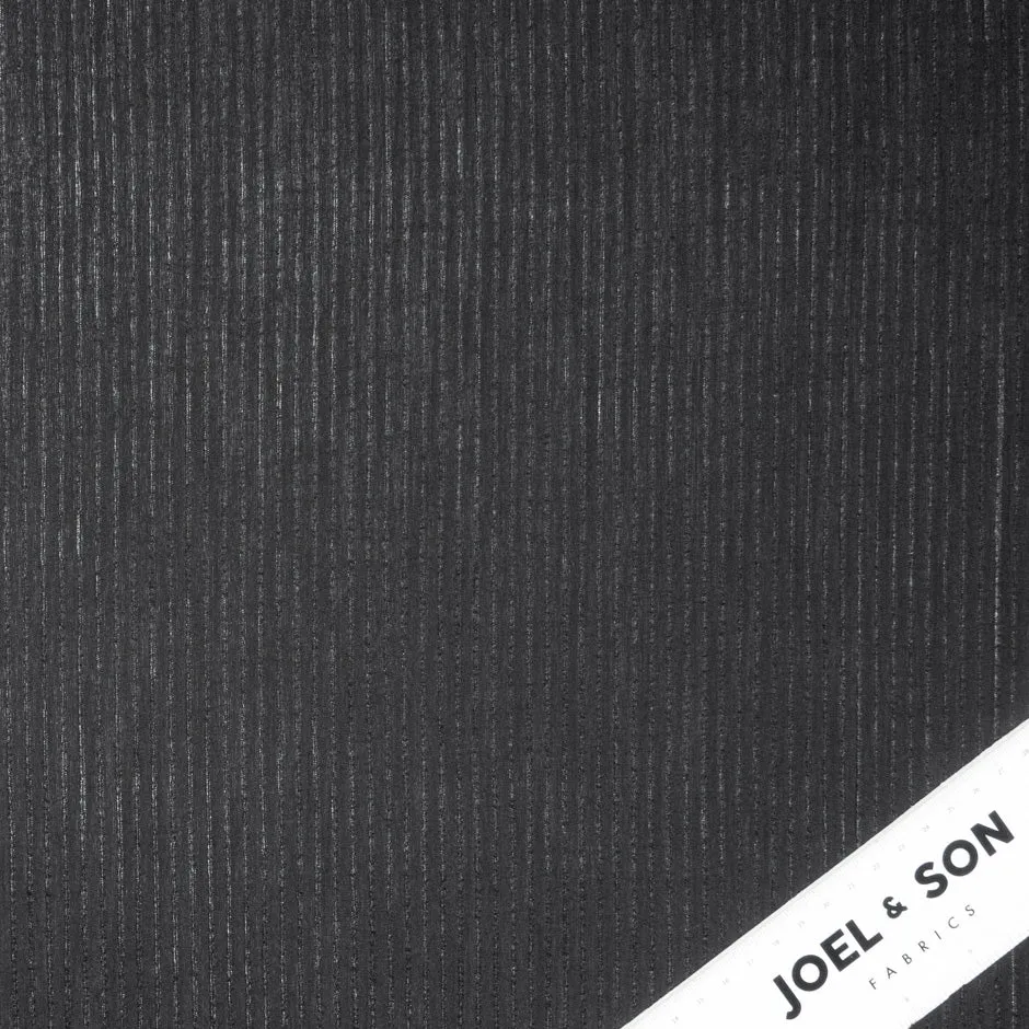 Black Striped Jacquard Lightweight Wool Blend