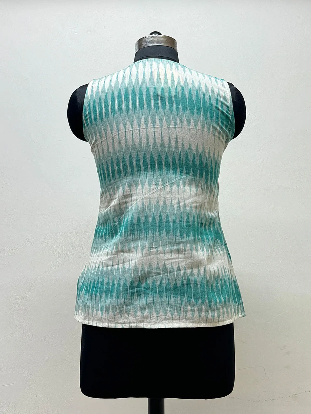 Blue and Orange Ikat Top