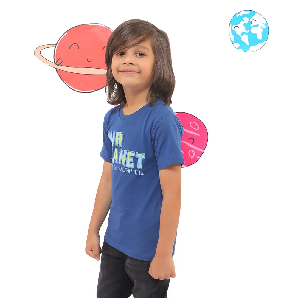 Boys T-Shirt Our Planet - Navy Peony