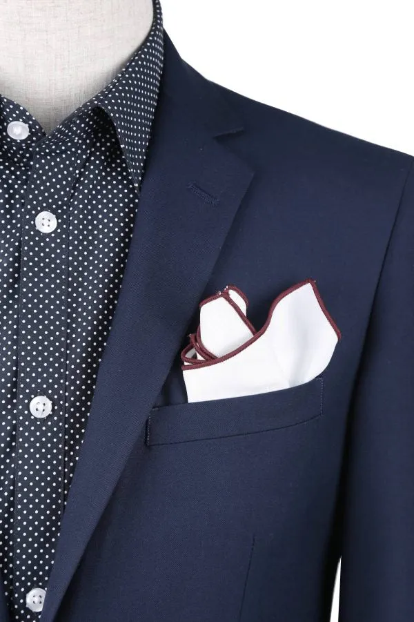 BUILD YOUR PACKAGE: French Blue Slim Fit Suit (Package Includes 2 Pc Suit, Shirt, Necktie or Bow Tie, Matching Pocket Square, & Shoes)