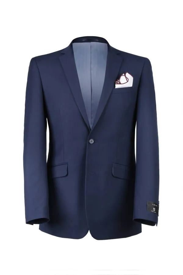 BUILD YOUR PACKAGE: French Blue Slim Fit Suit (Package Includes 2 Pc Suit, Shirt, Necktie or Bow Tie, Matching Pocket Square, & Shoes)