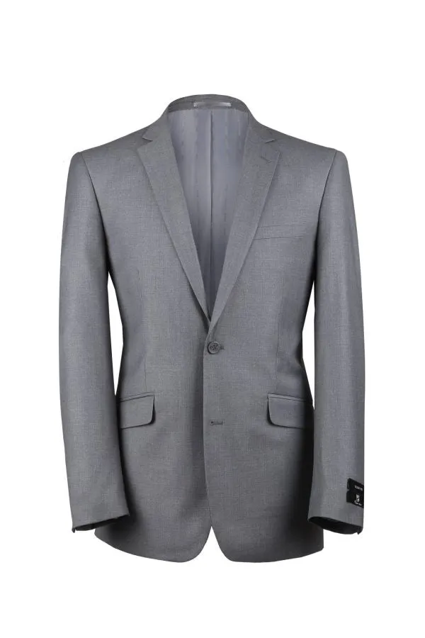 BUILD YOUR PACKAGE: Light Grey Slim Fit Suit (Package Includes 2 Pc Suit, Shirt, Necktie or Bow Tie, Matching Pocket Square, & Shoes)