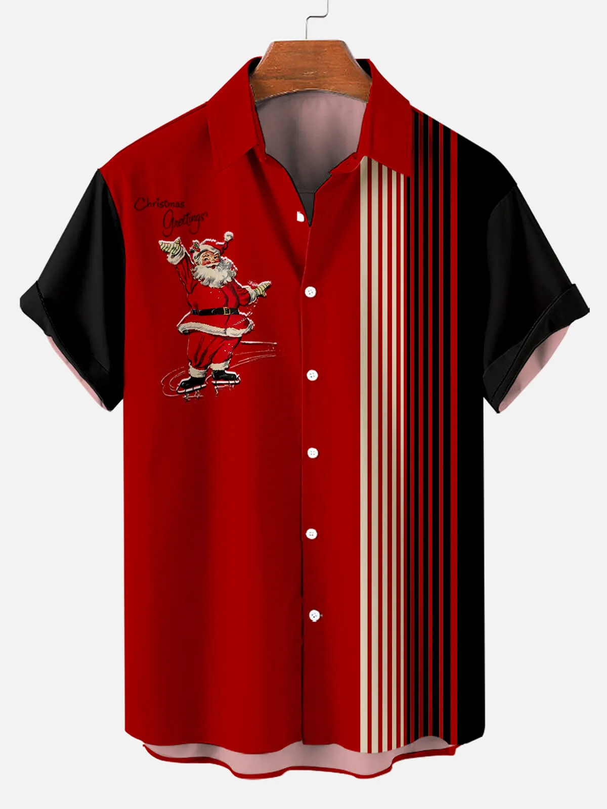 Christmas Greeting Santa Men's Short Sleeve Shirt