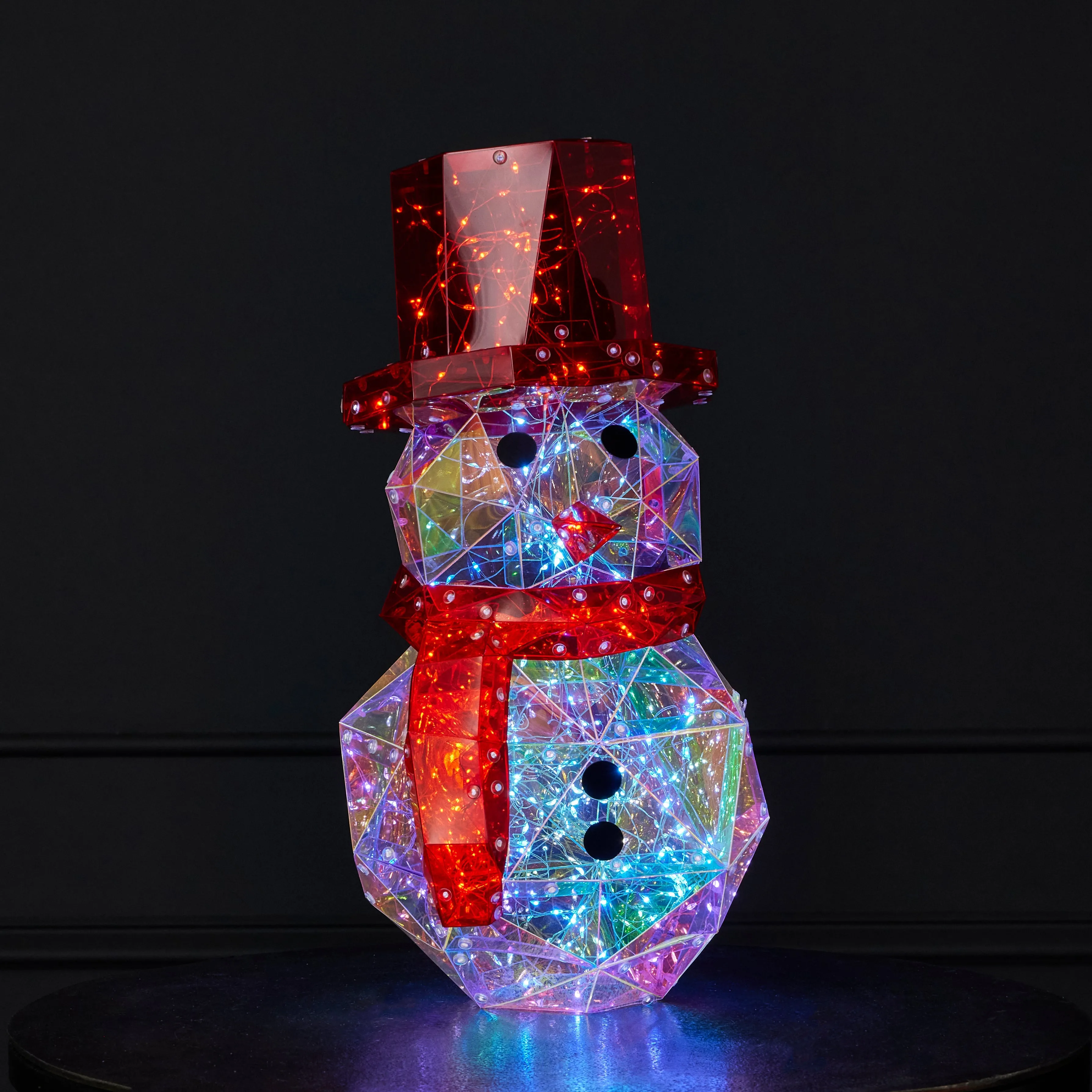 Christmas Iridescent Snowman 16" LED lights