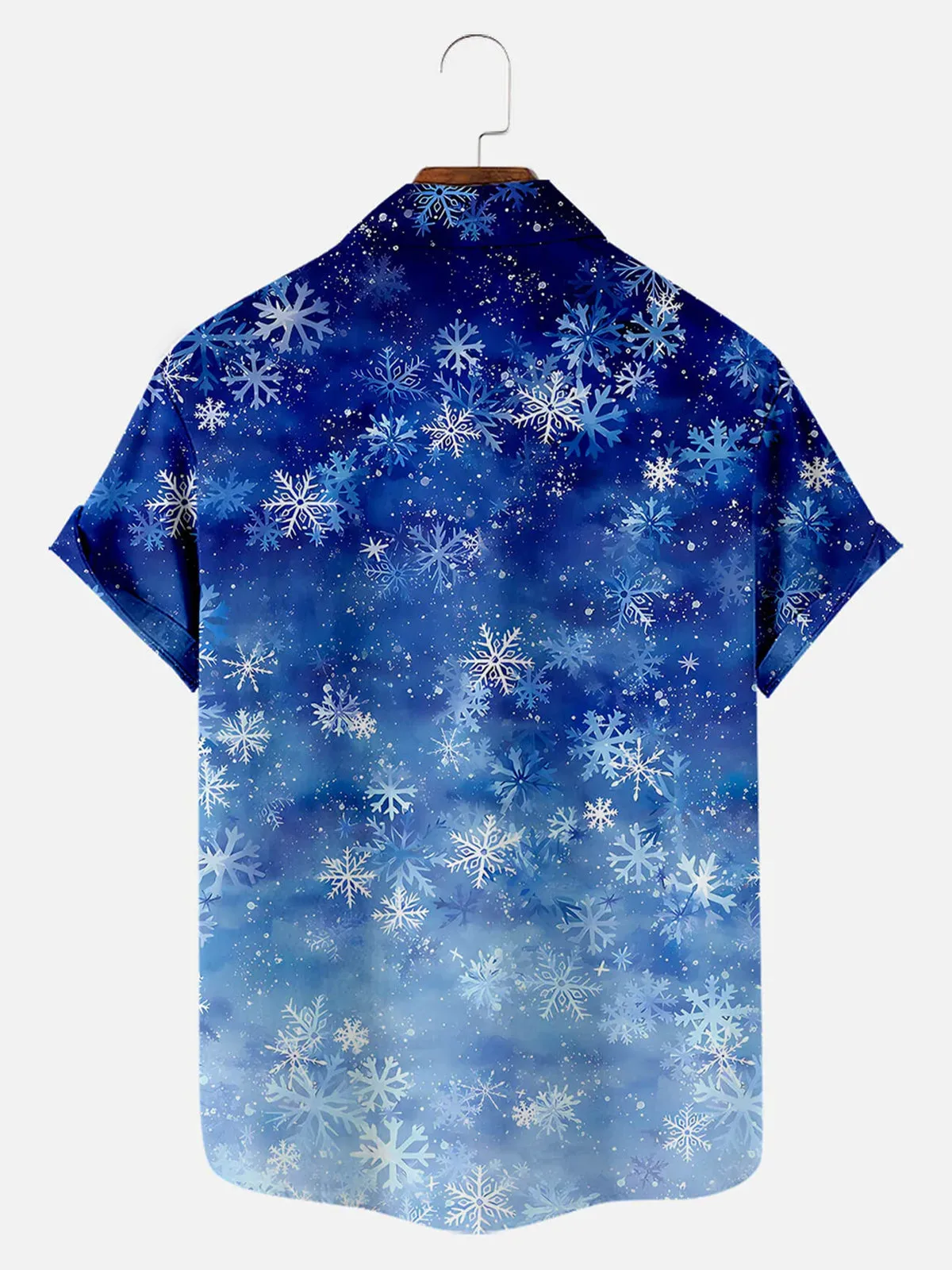 Christmas Snowflake Printed Men's Short Sleeve Shirt