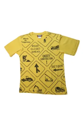 City Threads Construction Print T-Shirt Size 8Y