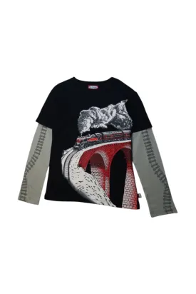 City Threads Train Graphic T-Shirt 8Y