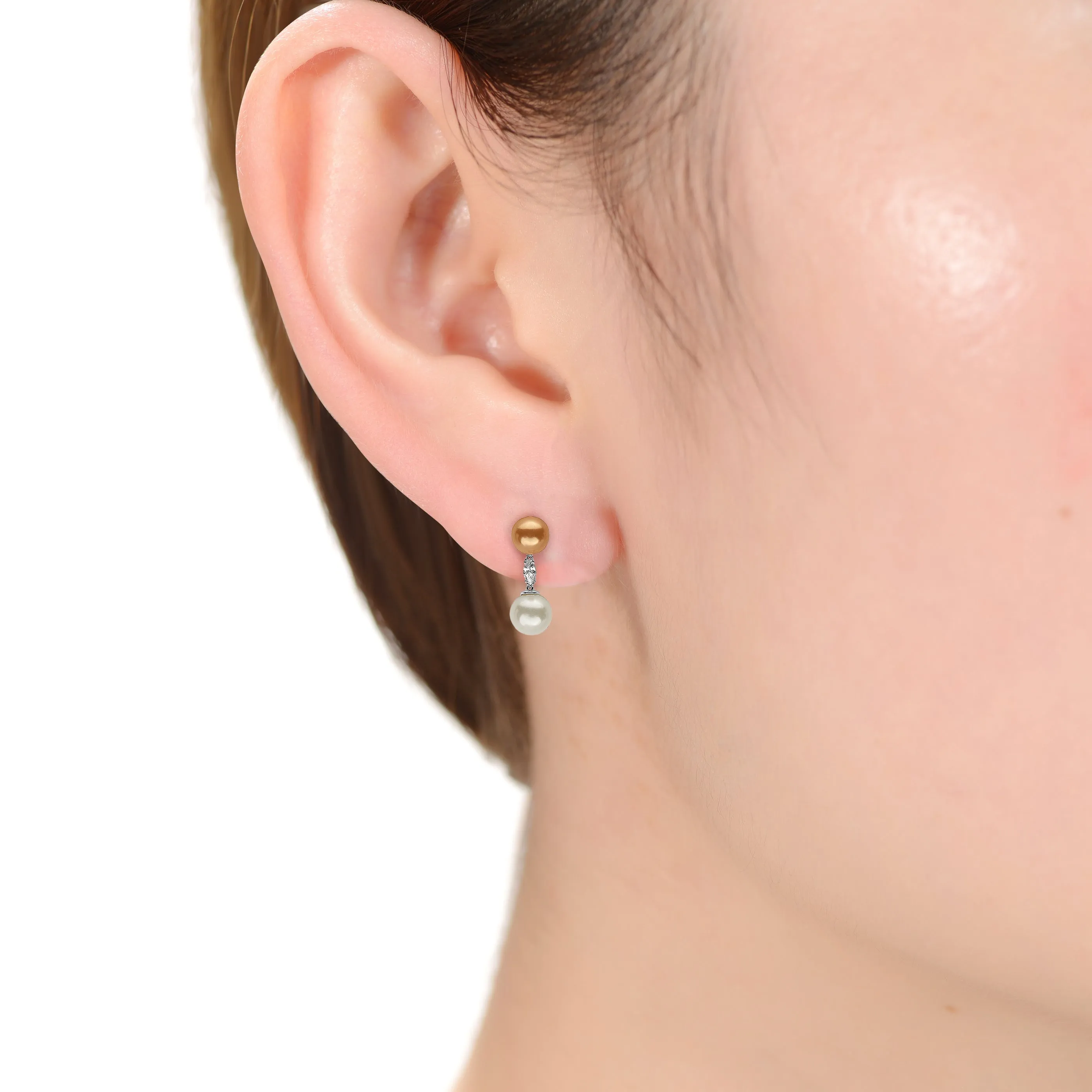 Clarisse Double Pearl Drop Earrings
