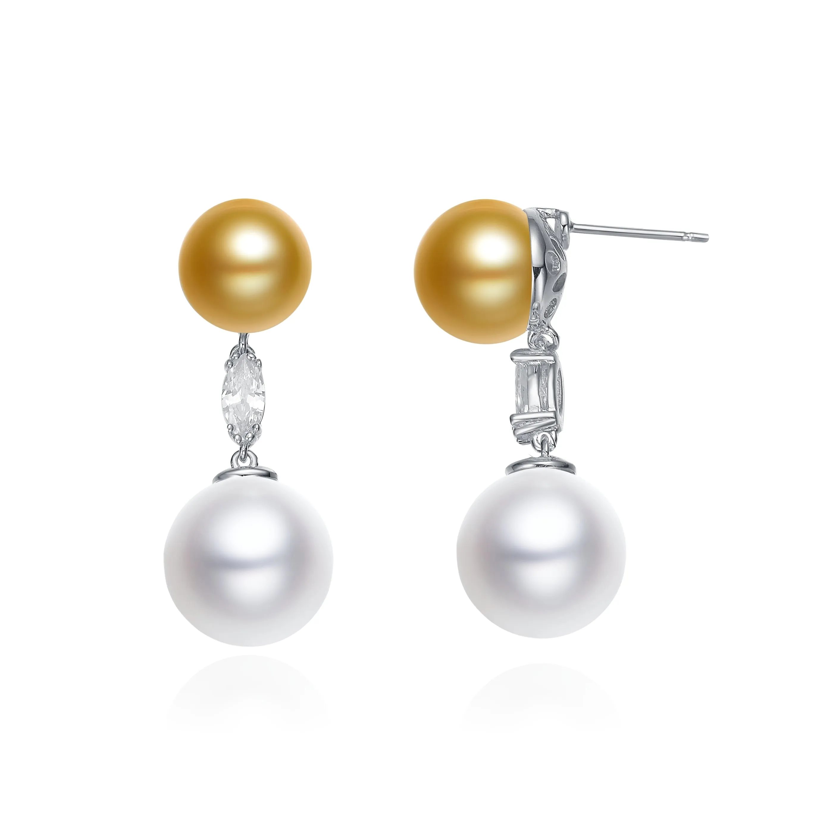 Clarisse Double Pearl Drop Earrings