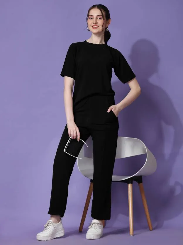 Classic Black T-Shirt-Style Co-ord Set