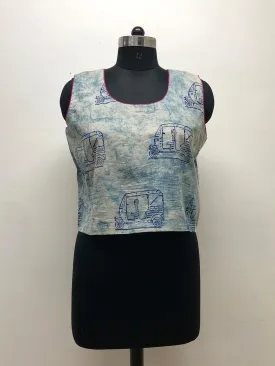 Crop Top Rickshaw Print