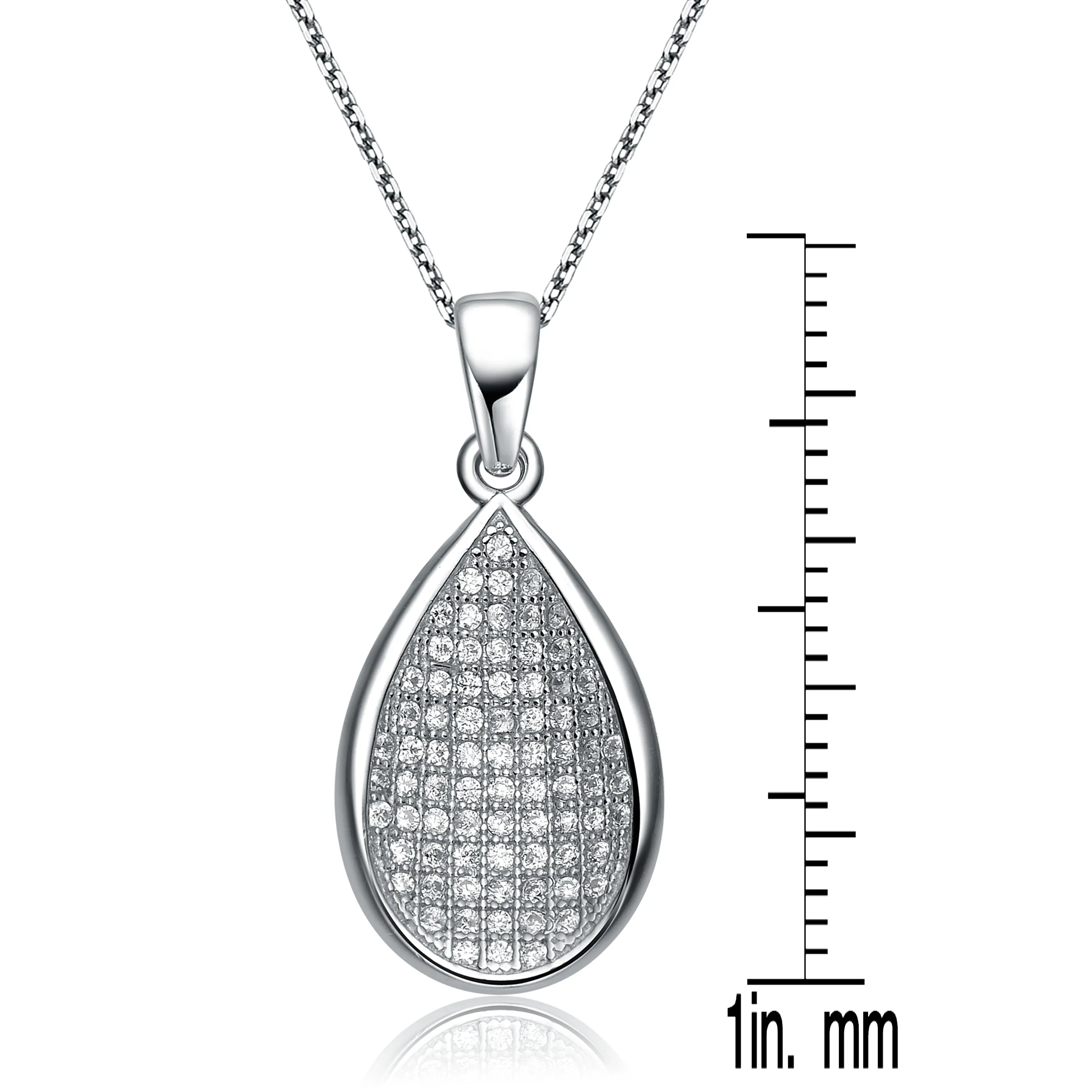 CZ Sterling Silver Pear Shape Pendant