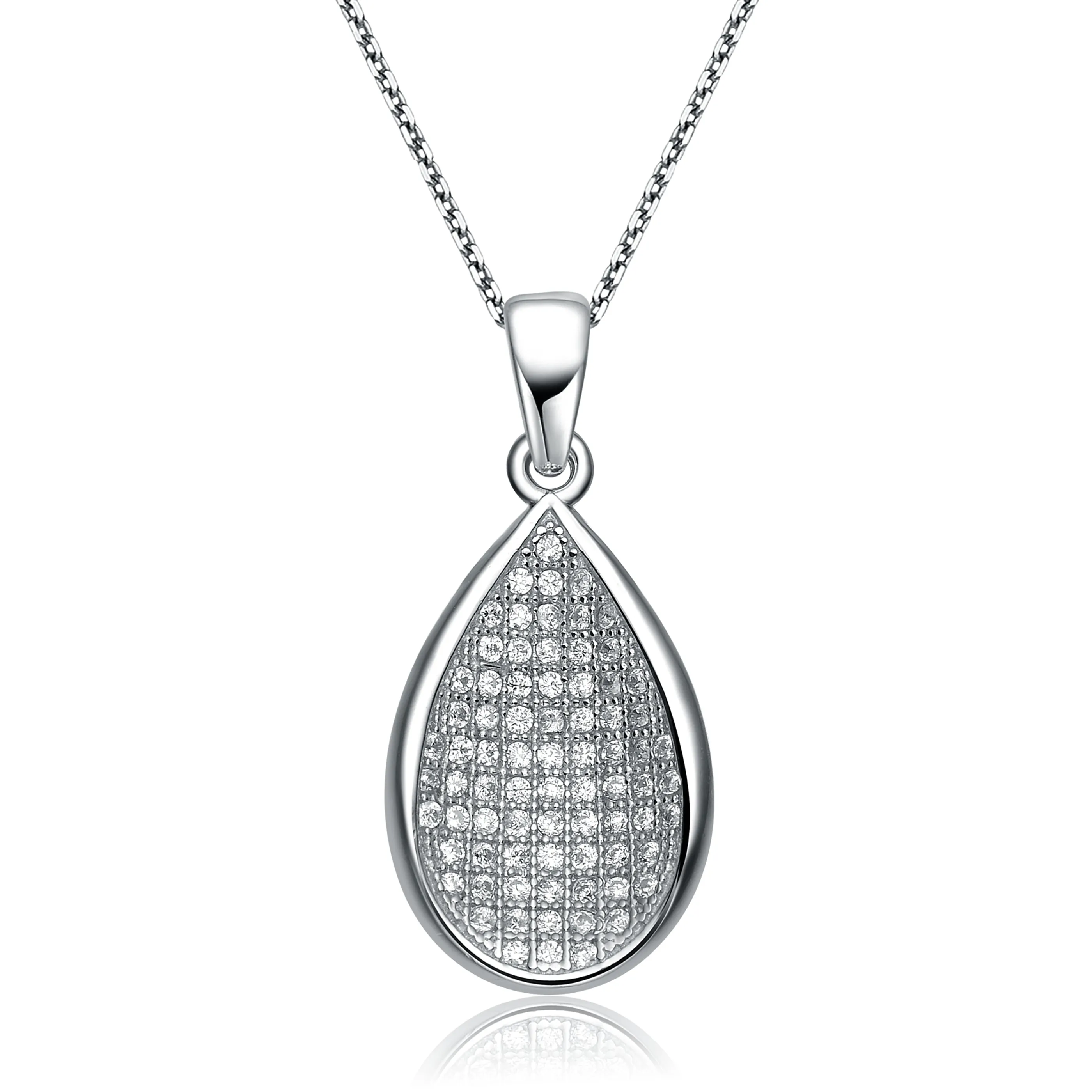 CZ Sterling Silver Pear Shape Pendant