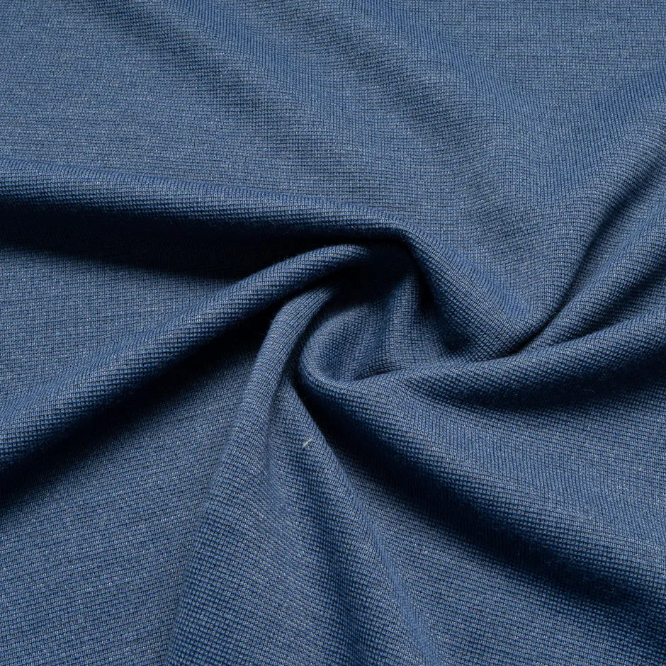 Denim Blue Wool Blend Jersey
