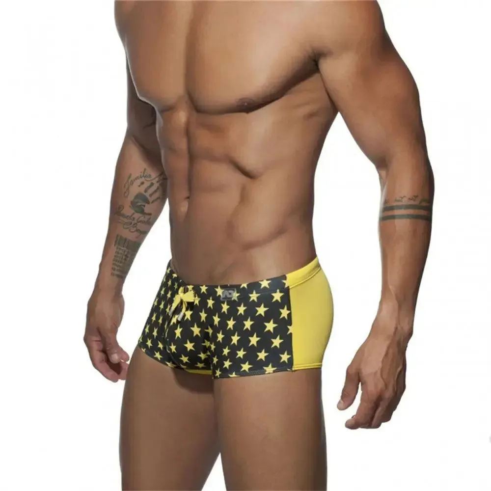 DomiGe Men's Swim Trunks: Anti-Embarrassment National Flag Swimwear
