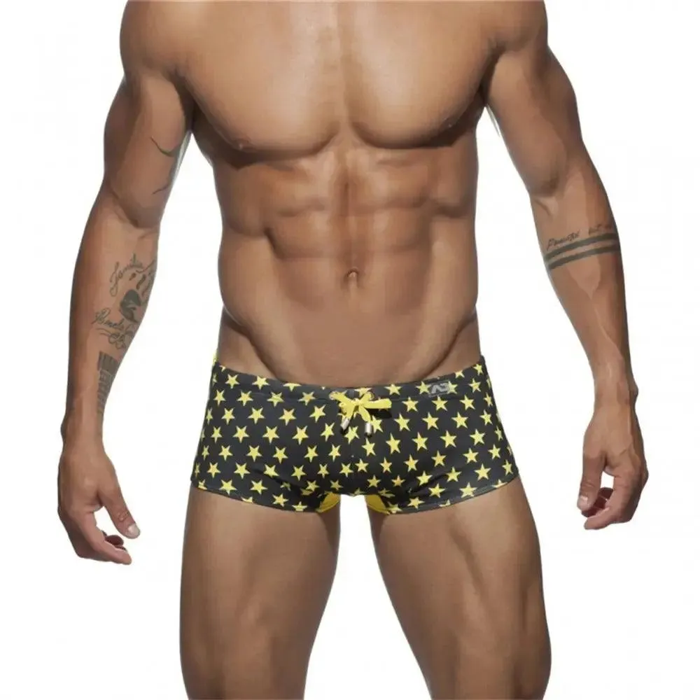 DomiGe Men's Swim Trunks: Anti-Embarrassment National Flag Swimwear