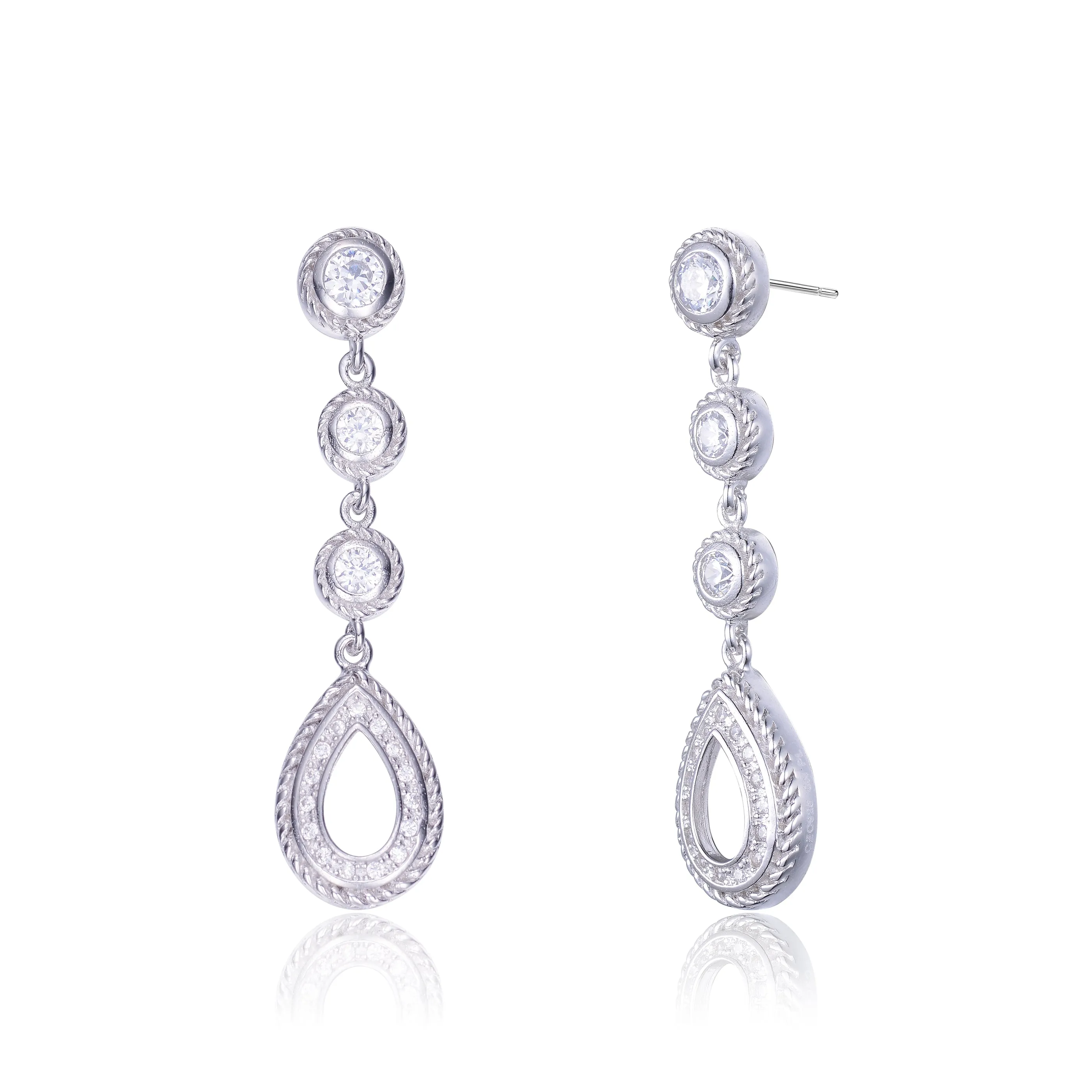Emma Braided Teardrop Halo Earrings
