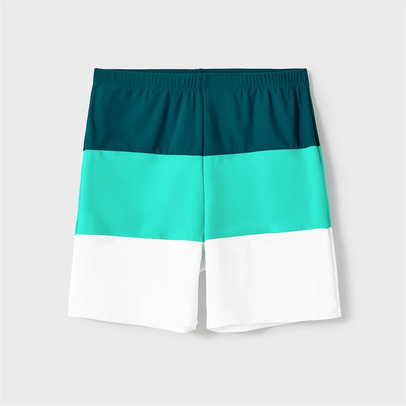 Family Matching Swimsuit Colorblock One-piece Bathing Suit or Swim Trunks Shorts