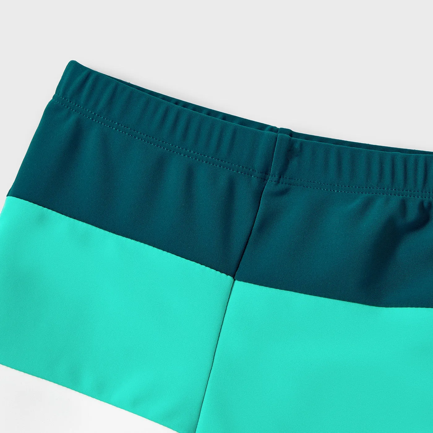 Family Matching Swimsuit Colorblock One-piece Bathing Suit or Swim Trunks Shorts