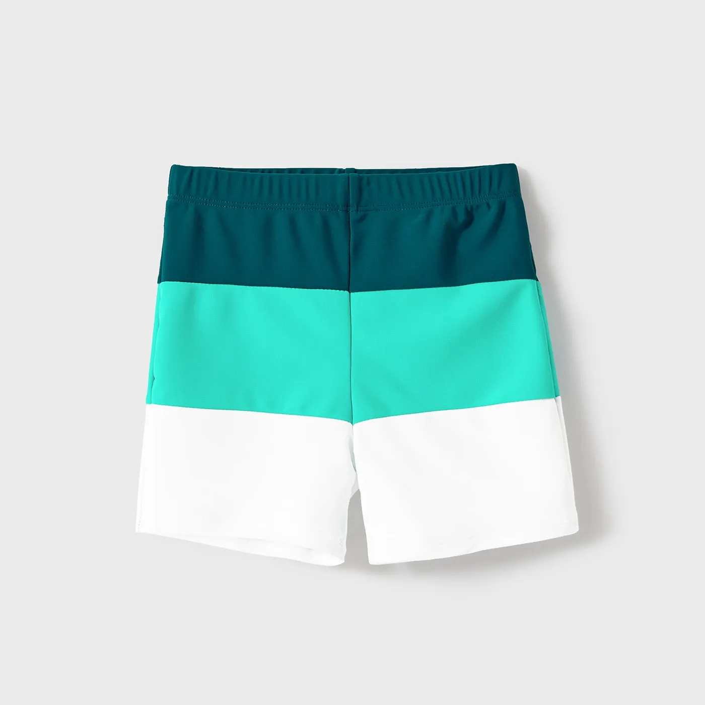 Family Matching Swimsuit Colorblock One-piece Bathing Suit or Swim Trunks Shorts