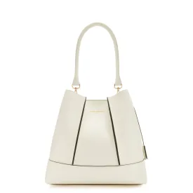 Femme Forte Macie cream calfskin leather shoulder bag