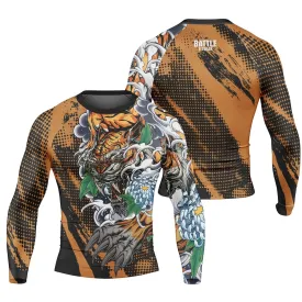 Flower Tiger Long Sleeve Rash Guard