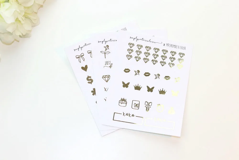 FOIL (MrsMomNextDoor COLLAB) Func/Deco Sheets (Gold, Rose Gold, Silver Foil)