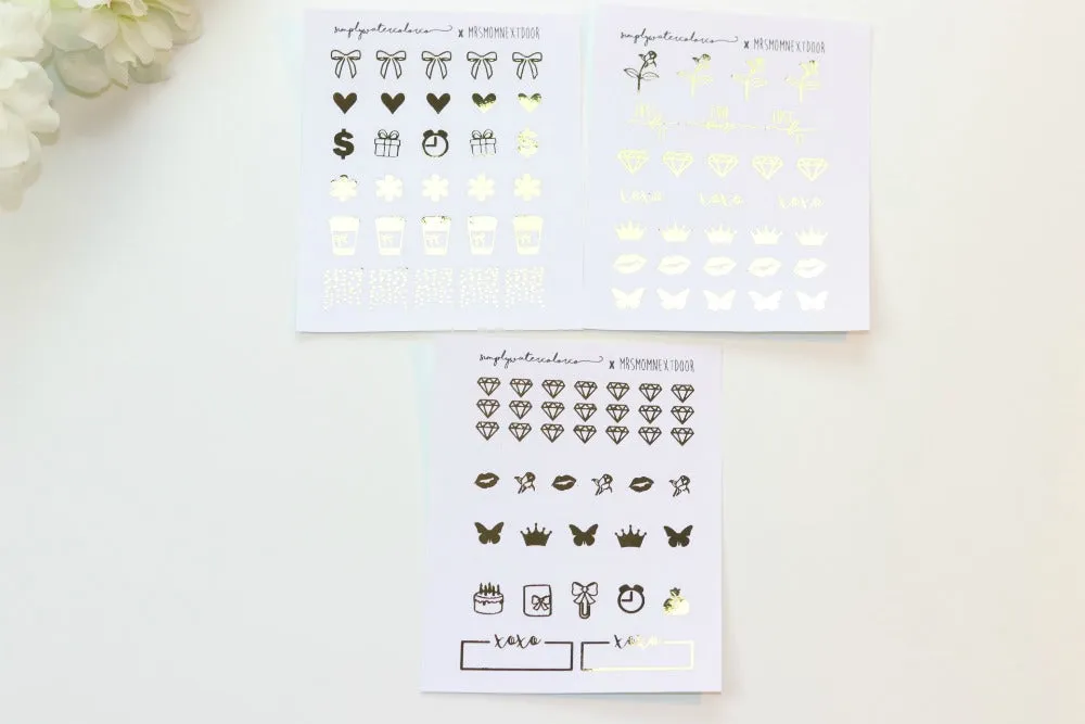 FOIL (MrsMomNextDoor COLLAB) Func/Deco Sheets (Gold, Rose Gold, Silver Foil)