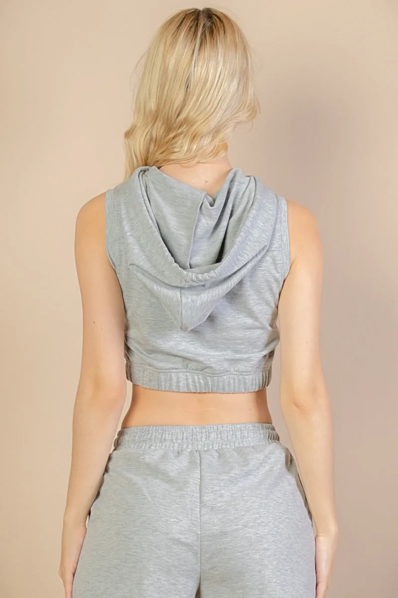 French Terry Sleeveless Hoodie