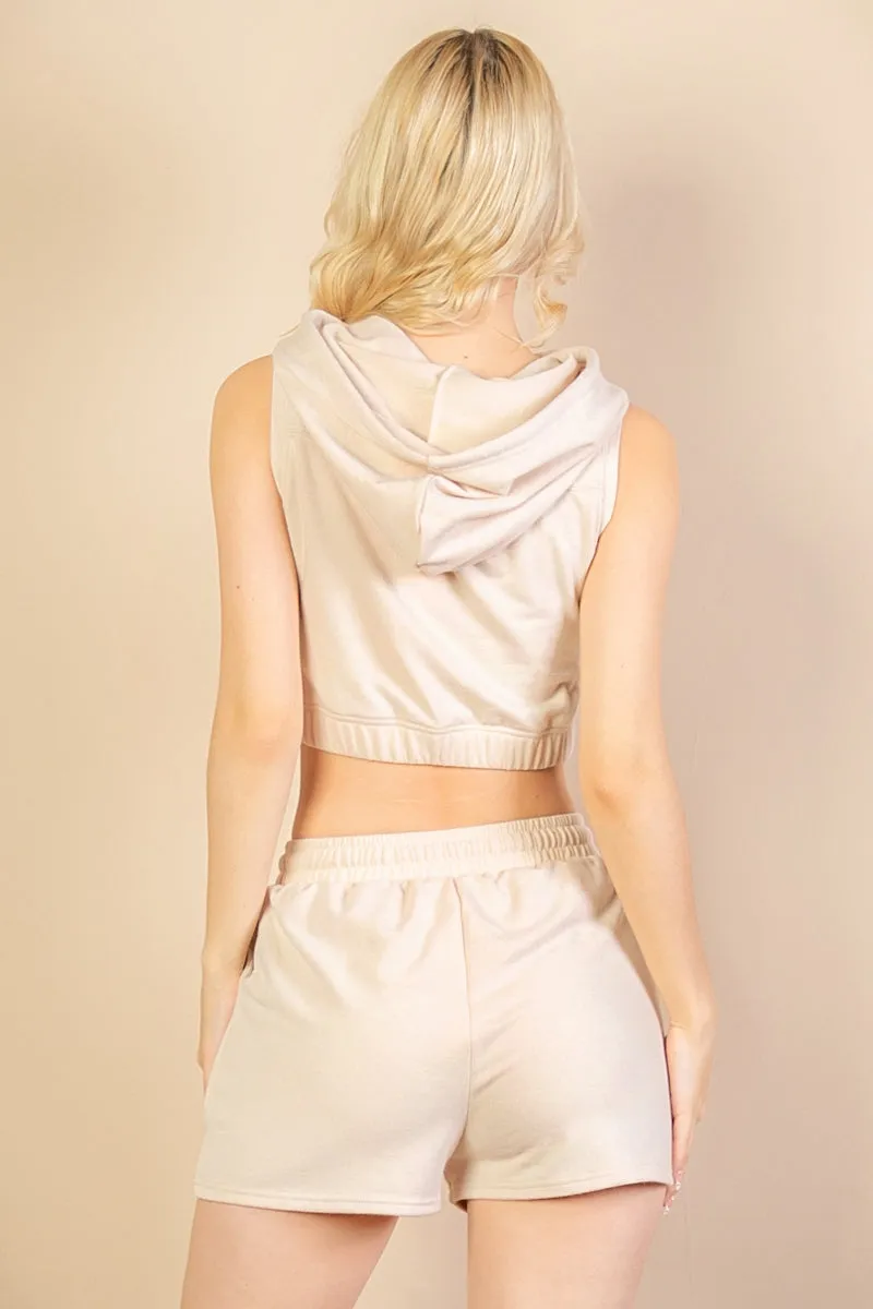 French Terry Sleeveless Hoodie